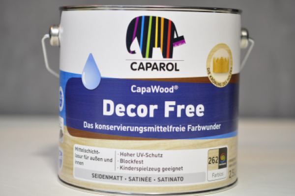 Capadur Decor Lasur KF (Konservierungsmittelfrei) Standardfarbtöne - Auslaufartikel wird ersetzt durch CapaWood Decor Free